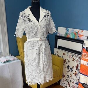 Alice Blue White Lace Long Sleeve Dress size small